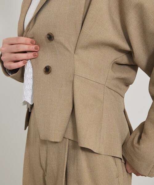 qualite（カリテ）の「【セットアップ対応】ツイードカーデジャケット/秋服/冬服/オフィスカジュアル（テーラードジャケット・レディース・ベージュ/グレー・36/38）」の18枚目の写真