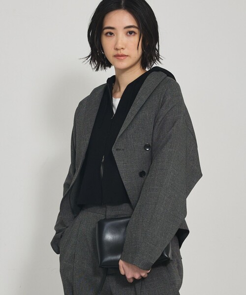 qualite（カリテ）の「【セットアップ対応】ツイードカーデジャケット/秋服/冬服/オフィスカジュアル（テーラードジャケット・レディース・ベージュ/グレー・36/38）」の16枚目の写真