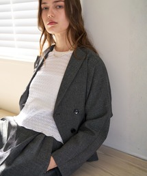 qualite | 【セットアップ対応】ツイードカーデジャケット/秋服/冬服/オフィスカジュアル(テーラードジャケット)