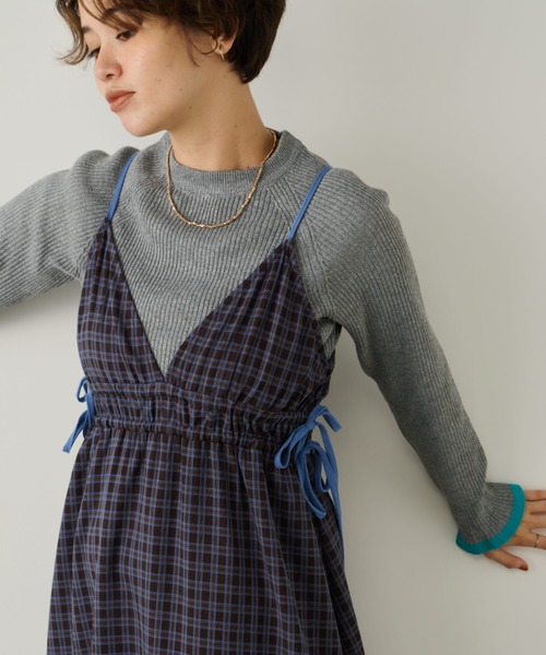 Unitage（ユニテージ）の「配色クルーネックリブニット（ニット/セーター・レディース・その他/ライトブルー/ブラック/アイボリー/ネイビー/ブラウン/ナチュラル/グレー・FREE）」の19枚目の写真