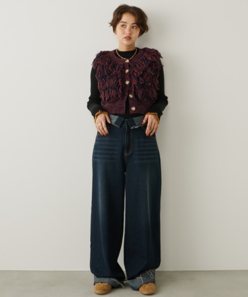 Unitage（ユニテージ）の「配色クルーネックリブニット（ニット/セーター・レディース・その他/ライトブルー/ブラック/アイボリー/ネイビー/ブラウン/ナチュラル/グレー・FREE）」の14枚目の写真