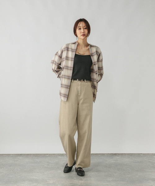 GLOBAL WORK（グローバルワーク）の「ネルチェックシャツ/長袖/580833（シャツ/ブラウス・レディース・ブルー/ブラウン系6/ホワイト/ブラウン系8・FREE）」の5枚目の写真