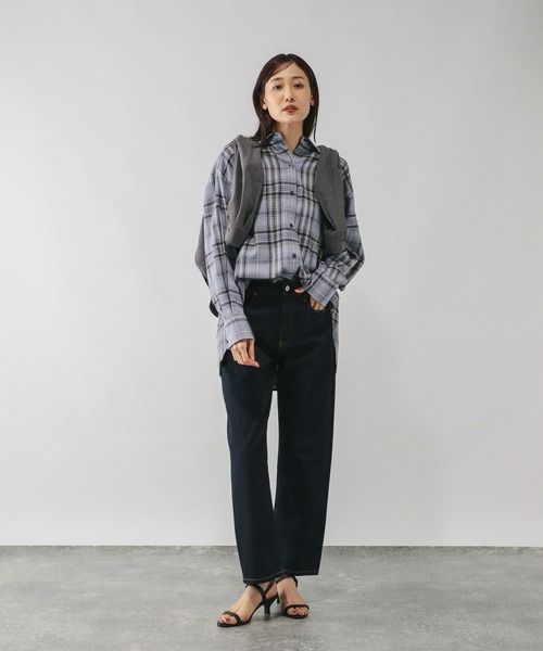 GLOBAL WORK（グローバルワーク）の「ネルチェックシャツ/長袖/580833（シャツ/ブラウス・レディース・ブルー/ブラウン系6/ホワイト/ブラウン系8・FREE）」の17枚目の写真