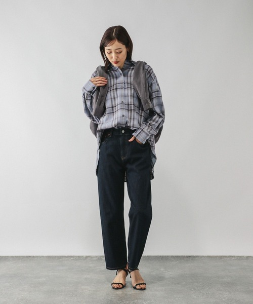 GLOBAL WORK（グローバルワーク）の「ネルチェックシャツ/長袖/580833（シャツ/ブラウス・レディース・ブルー/ブラウン系6/ホワイト/ブラウン系8・FREE）」の18枚目の写真