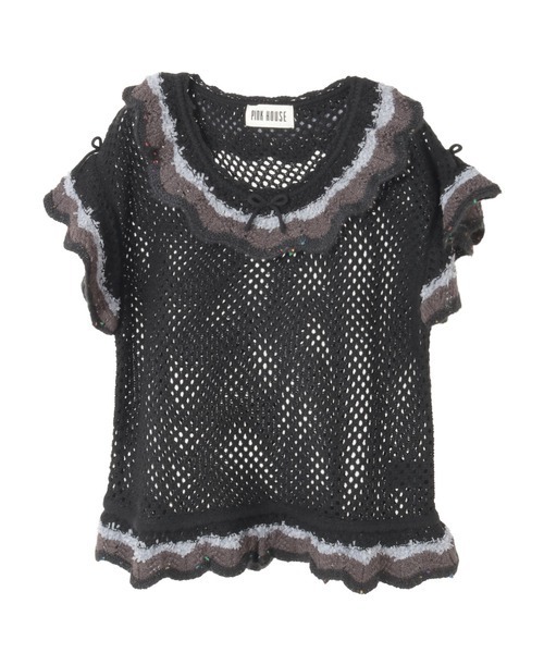 フローラルフリル使い透かしニット（ニット/セーター）｜PINK HOUSE