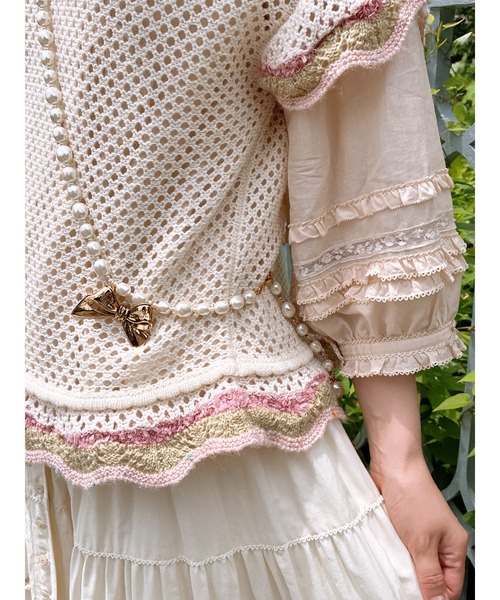 フローラルフリル使い透かしニット（ニット/セーター）｜PINK HOUSE