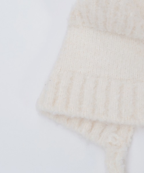 axes femme POETIQUE(アクシーズファムポエティック)の「紐付きくまミミニットキャップ(ニットキャップ/ビーニー・レディース・ホワイト/ブラウン/ブラック・FREE)」の9枚目の写真