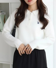 U.S. POLO ASSN. | 【U.S. POLO ASSN./ユーエスポロアッスン】ロゴ刺繍 ニット ポロ セーター(ニット/セーター)