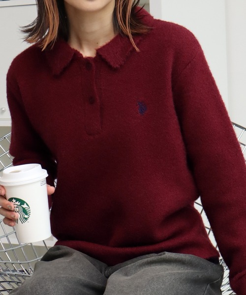 U.S. POLO ASSN.(ユーエスポロアッスン)の「【U.S. POLO ASSN./ユーエスポロアッスン】ロゴ刺繍 ニット ポロ セーター(ニット/セーター・レディース・レッド/ネイビー/アイボリー・LL/L/M)」の13枚目の写真