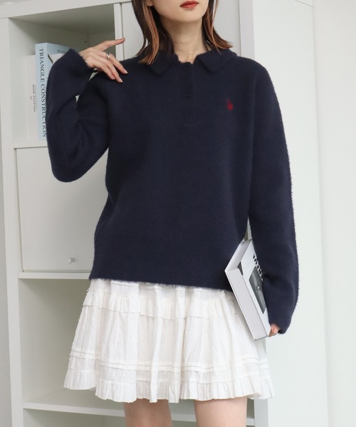 U.S. POLO ASSN.(ユーエスポロアッスン)の「【U.S. POLO ASSN./ユーエスポロアッスン】ロゴ刺繍 ニット ポロ セーター(ニット/セーター・レディース・レッド/ネイビー/アイボリー・LL/L/M)」の12枚目の写真