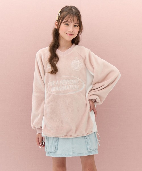 Amourire girl（アムリールガール）の「ラムフリース ゲーミングチュニックプルオーバー（スウェット・キッズ・ピンク/サックスブルー・140cm/160cm/150cm/130cm）」の17枚目の写真