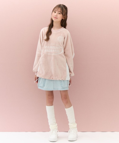 Amourire girl（アムリールガール）の「ラムフリース ゲーミングチュニックプルオーバー（スウェット・キッズ・ピンク/サックスブルー・140cm/160cm/150cm/130cm）」の18枚目の写真