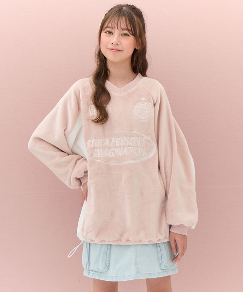 Amourire girl（アムリールガール）の「ラムフリース ゲーミングチュニックプルオーバー（スウェット・キッズ・ピンク/サックスブルー・140cm/160cm/150cm/130cm）」の20枚目の写真