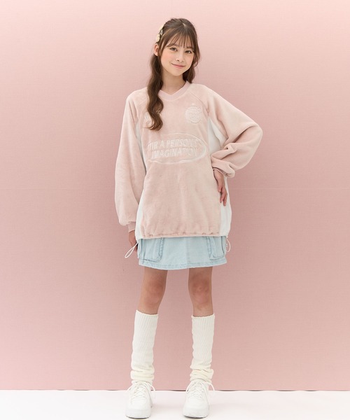 Amourire girl（アムリールガール）の「ラムフリース ゲーミングチュニックプルオーバー（スウェット・キッズ・ピンク/サックスブルー・140cm/160cm/150cm/130cm）」の21枚目の写真