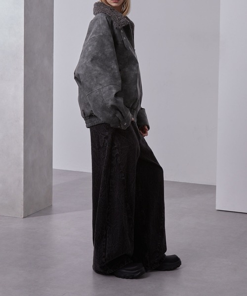 Loose/ルース（ルース）の「ヴィンテージ 合皮ショートボアブルゾン（ブルゾン・メンズ・ダークグレー/ブラック/グレー・S/M/L）」の16枚目の写真