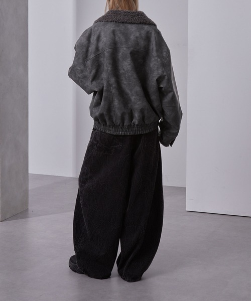 Loose/ルース（ルース）の「ヴィンテージ 合皮ショートボアブルゾン（ブルゾン・メンズ・ダークグレー/ブラック/グレー・S/M/L）」の15枚目の写真