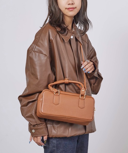 AULENTTI/オウレンティ 2Wayレザーボストンショルダーバッグ 牛革