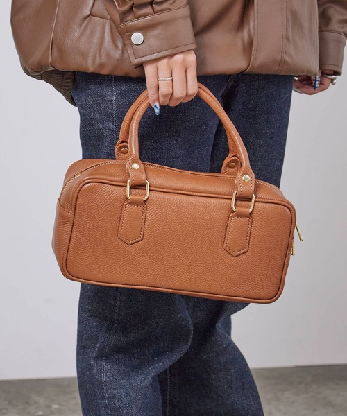 AULENTTI/オウレンティ 2Wayレザーボストンショルダーバッグ 牛革