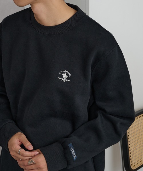 Santa Barbara Polo & Racquet Club(サンタ・バーバラ・ポロ & ラケット・クラブ)の「【SANTA BARBARA】T/C 両面起毛トレーナー(スウェット・メンズ・サックスブルー/ブラック/チャコールグレー/オートミール・M/LL/L)」の2枚目の写真