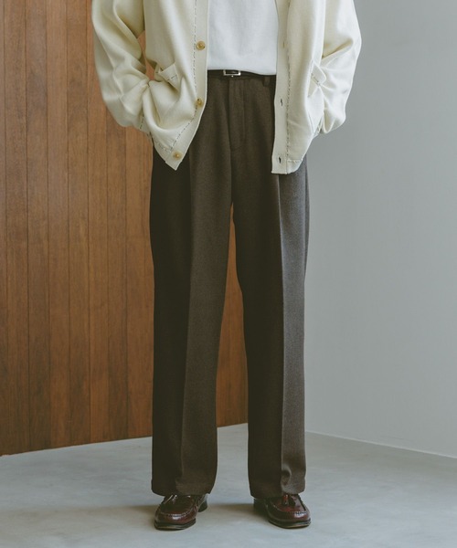 RAGEBLUE（レイジブルー）の「ツイル/ワンタックワイドテーパードスラックス（スラックス・メンズ・ブラック/ブラウン/チェック/ダークグレー・SMALL/MEDIUM/LARGE）」の4枚目の写真