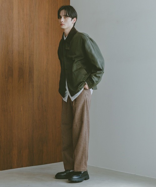 RAGEBLUE（レイジブルー）の「ツイル/ワンタックワイドテーパードスラックス（スラックス・メンズ・ブラック/ブラウン/チェック/ダークグレー・SMALL/MEDIUM/LARGE）」の8枚目の写真