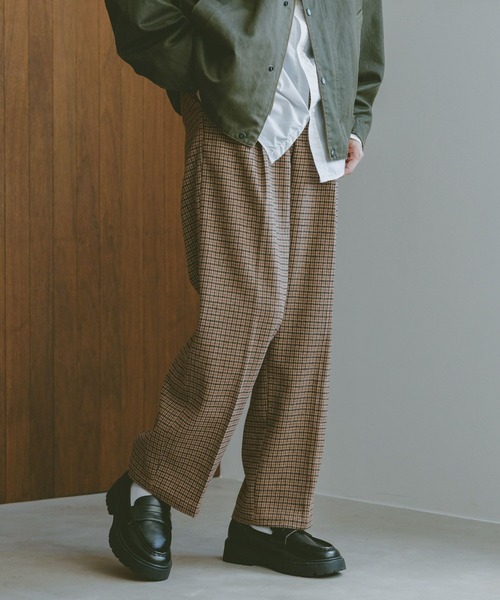 RAGEBLUE（レイジブルー）の「ツイル/ワンタックワイドテーパードスラックス（スラックス・メンズ・ブラック/ブラウン/チェック/ダークグレー・SMALL/MEDIUM/LARGE）」の7枚目の写真