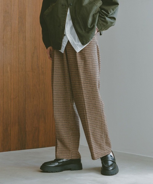 RAGEBLUE（レイジブルー）の「ツイル/ワンタックワイドテーパードスラックス（スラックス・メンズ・ブラック/ブラウン/チェック/ダークグレー・SMALL/MEDIUM/LARGE）」の6枚目の写真