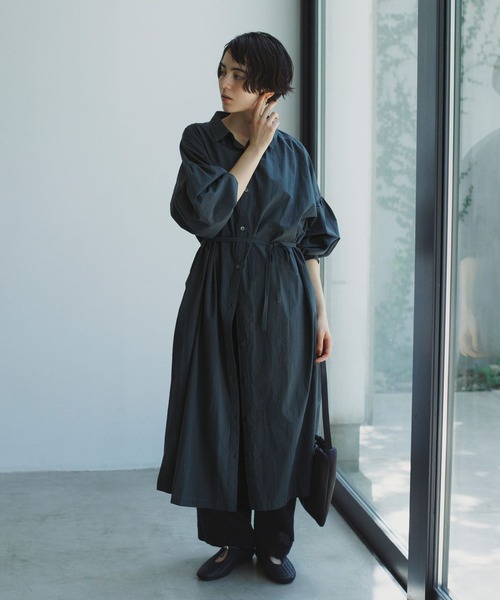 studio CLIP（スタディオクリップ）の「《natural by clip》コットンワッシャーシャツワンピース（ワンピース・レディース・ブラック/ピンク/ホワイト・FREE）」の3枚目の写真