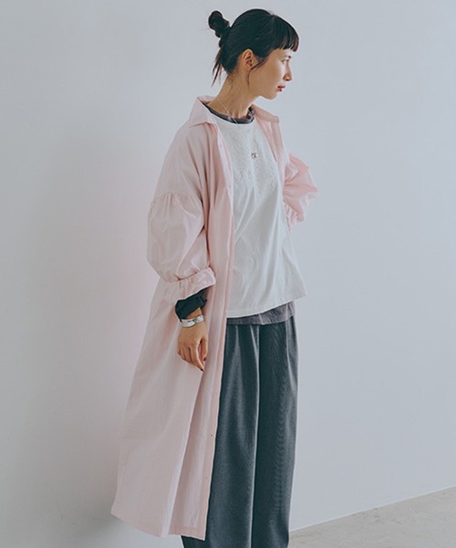 studio CLIP（スタディオクリップ）の「《natural by clip》コットンワッシャーシャツワンピース（ワンピース・レディース・ブラック/ピンク/ホワイト・FREE）」の4枚目の写真