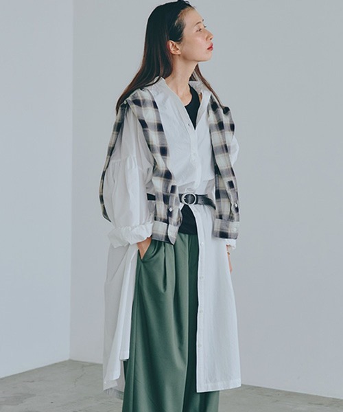 studio CLIP（スタディオクリップ）の「《natural by clip》コットンワッシャーシャツワンピース（ワンピース・レディース・ブラック/ピンク/ホワイト・FREE）」の8枚目の写真