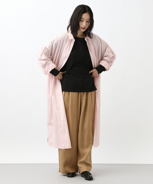 studio CLIP（スタディオクリップ）の「《natural by clip》コットンワッシャーシャツワンピース（ワンピース・レディース・ブラック/ピンク/ホワイト・FREE）」の20枚目の写真