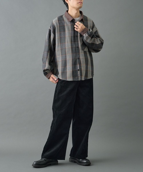 COLONY 2139(コロニートゥーワンスリーナイン)の「先染めチェック袖ギャザーBIGシャツ(シャツ/ブラウス・メンズ・グレー/ネイビー/ブラウン・MEDIUM/LARGE)」の16枚目の写真