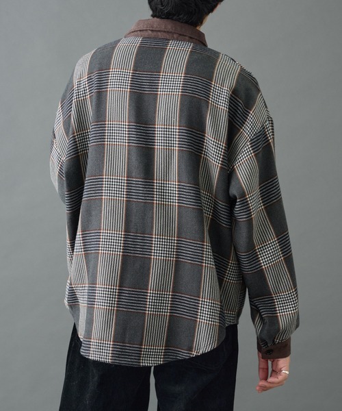 COLONY 2139(コロニートゥーワンスリーナイン)の「先染めチェック袖ギャザーBIGシャツ(シャツ/ブラウス・メンズ・グレー/ネイビー/ブラウン・MEDIUM/LARGE)」の6枚目の写真