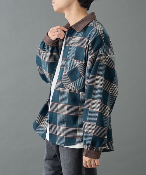 COLONY 2139(コロニートゥーワンスリーナイン)の「先染めチェック袖ギャザーBIGシャツ(シャツ/ブラウス・メンズ・グレー/ネイビー/ブラウン・MEDIUM/LARGE)」の13枚目の写真