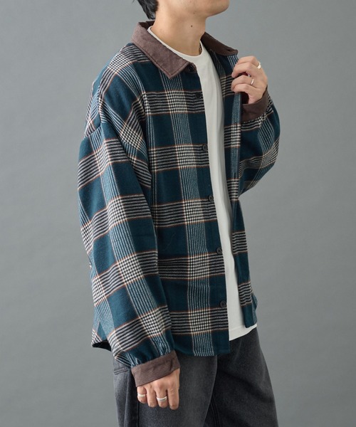 COLONY 2139(コロニートゥーワンスリーナイン)の「先染めチェック袖ギャザーBIGシャツ(シャツ/ブラウス・メンズ・グレー/ネイビー/ブラウン・MEDIUM/LARGE)」の15枚目の写真