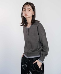 Bulue.（ブルー）の「【Bulue.】レイヤードデザインニットカーディガン（カーディガン/ボレロ）」