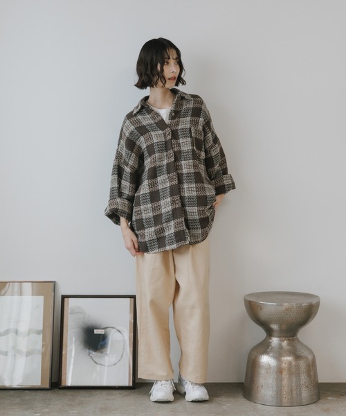 AO2（アオズ）の「Block Check Drop Shoulder Jacket / ブロック