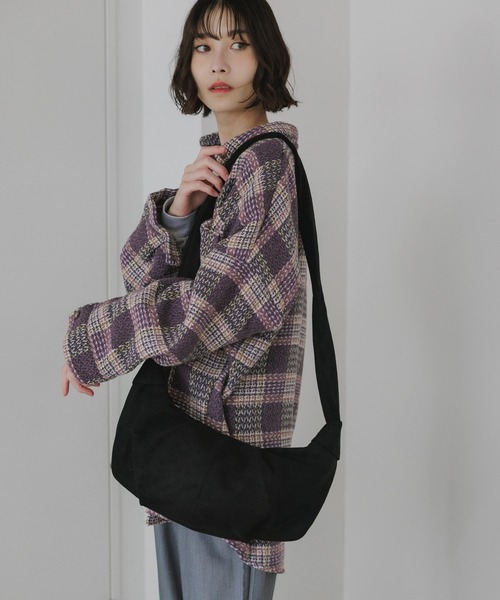 AO2(アオズ)の「Block Check Drop Shoulder Jacket / ブロックチェック ドロップショルダー ジャケット(カバーオール・レディース・パープル/ブラウン/レッド/グレー・FREE)」の22枚目の写真