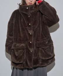 【MAISON BREEZE reveur】スタンドネックファーコート trc