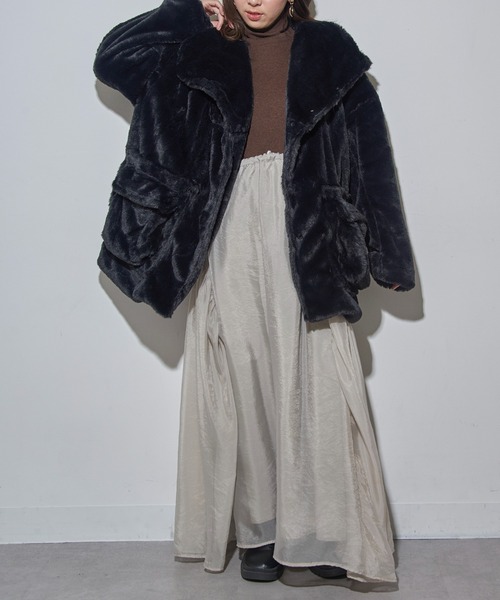 セール】【MAISON BREEZE reveur】スタンドネックファーコート trc