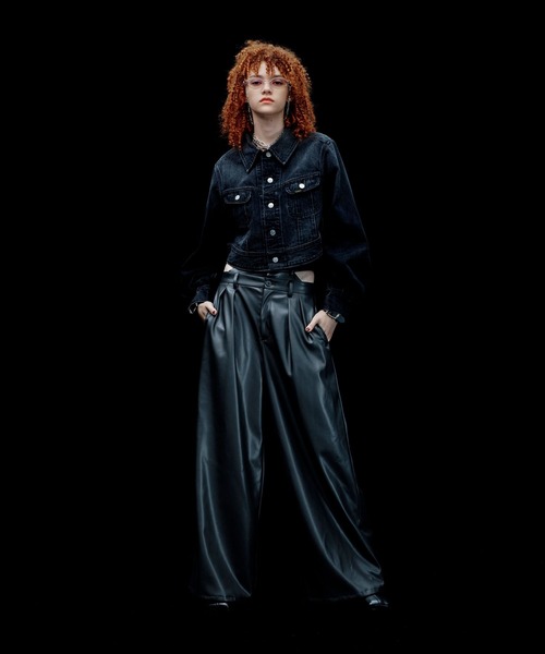 フェイクレザーダブルウエストパンツ(HARE)（その他パンツ）｜HARE