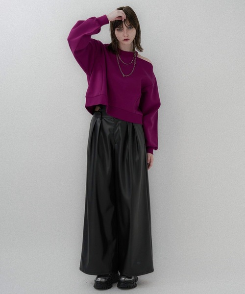 HARE（ハレ）の「フェイクレザーダブルウエストパンツ(HARE)（その他パンツ・レディース・ブラック/グレー・FREE）」の15枚目の写真