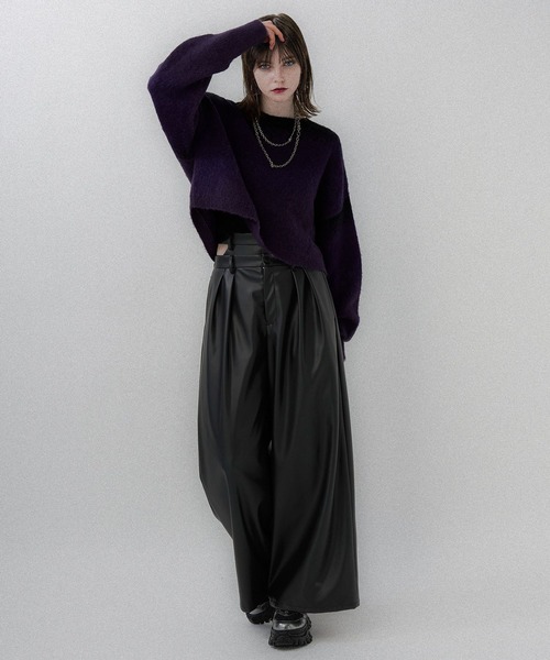 HARE（ハレ）の「フェイクレザーダブルウエストパンツ(HARE)（その他パンツ・レディース・ブラック/グレー・FREE）」の14枚目の写真