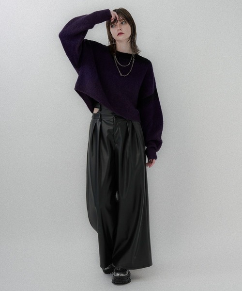 HARE（ハレ）の「フェイクレザーダブルウエストパンツ(HARE)（その他パンツ・レディース・ブラック/グレー・FREE）」の8枚目の写真