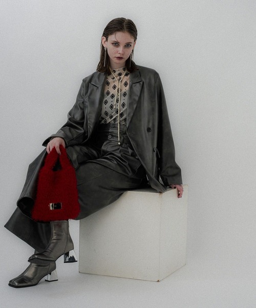 フェイクレザーダブルウエストパンツ(HARE)（その他パンツ