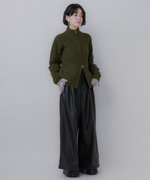 HARE（ハレ）の「フェイクレザーダブルウエストパンツ(HARE)（その他パンツ・レディース・ブラック/グレー・FREE）」の12枚目の写真