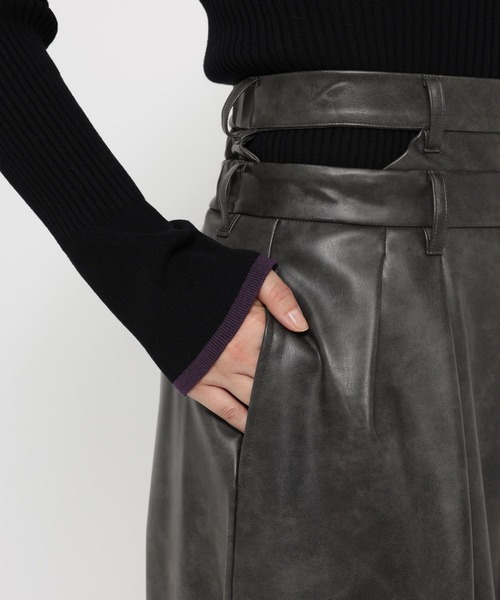 フェイクレザーダブルウエストパンツ(HARE)（その他パンツ）｜HARE