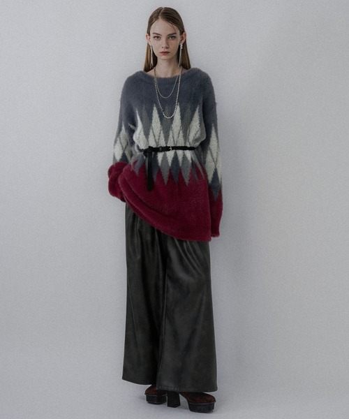 フェイクレザーダブルウエストパンツ(HARE)（その他パンツ）｜HARE