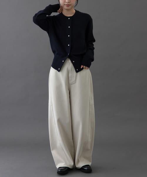 FORK&SPOON（フォークアンドスプーン）の「FORK&SPOON　ミラージュクルーネックニットカーディガン（カーディガン/ボレロ・レディース・ネイビー/ブラウン/グリーン・1）」の10枚目の写真