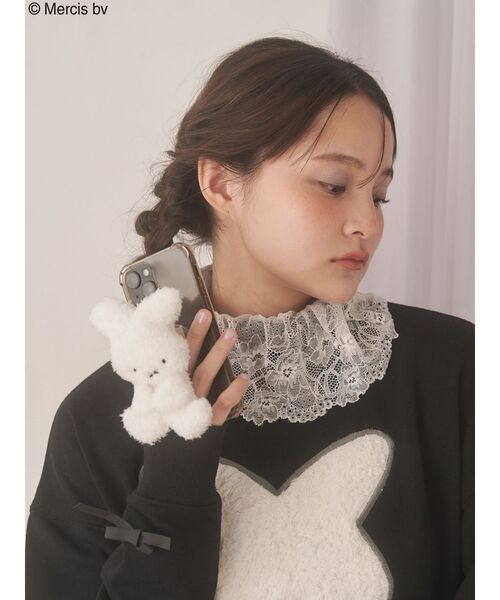 merry jenny（メリージェニー）の「もこもこナインチェスマホグリップ（スマホグッズ・レディース・オフホワイト・FREE）」の5枚目の写真